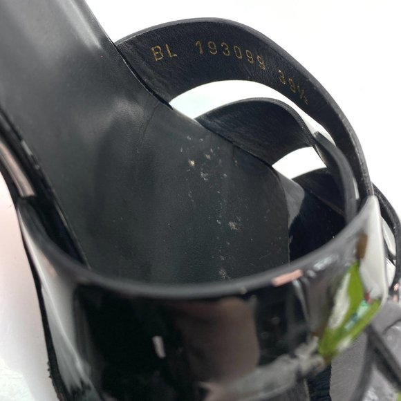 🌷❤️🔥FINAL SALE 🔥 NO OFFERS🌷💥Saint Laurent Tribute Patent Sandal 39.5 - Picture 2 of 9